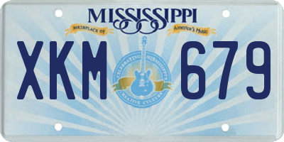 MS license plate XKM679