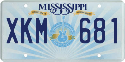 MS license plate XKM681