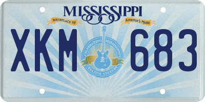 MS license plate XKM683