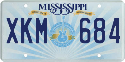 MS license plate XKM684