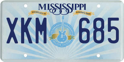 MS license plate XKM685