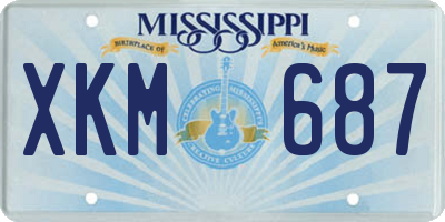 MS license plate XKM687