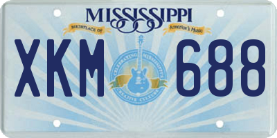 MS license plate XKM688