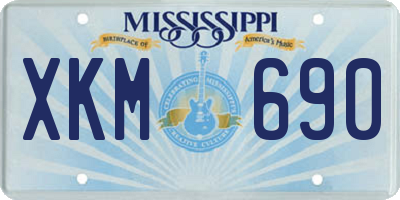 MS license plate XKM690