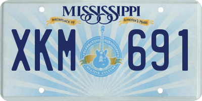 MS license plate XKM691