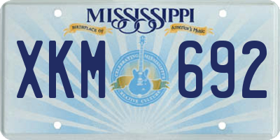MS license plate XKM692
