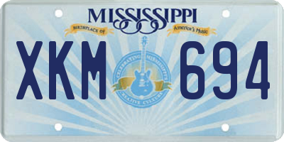 MS license plate XKM694