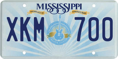 MS license plate XKM700