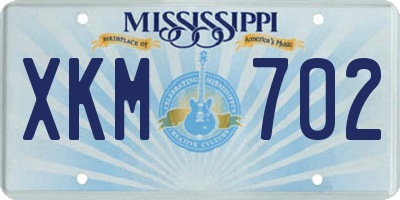 MS license plate XKM702