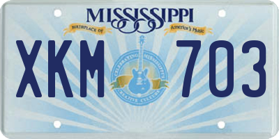 MS license plate XKM703