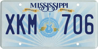 MS license plate XKM706
