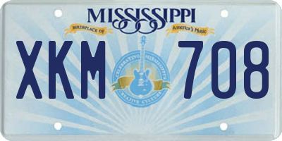 MS license plate XKM708