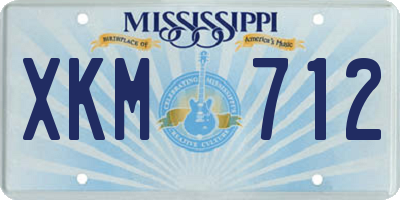 MS license plate XKM712