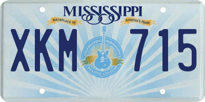 MS license plate XKM715