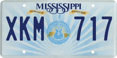 MS license plate XKM717
