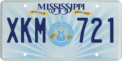 MS license plate XKM721