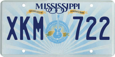 MS license plate XKM722