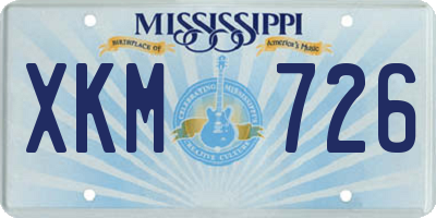 MS license plate XKM726