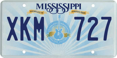 MS license plate XKM727