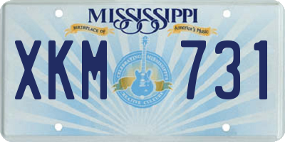 MS license plate XKM731