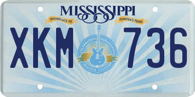 MS license plate XKM736