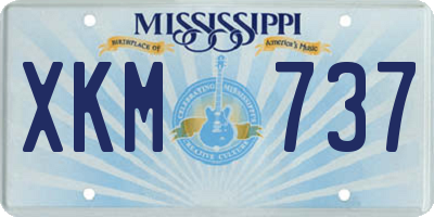 MS license plate XKM737