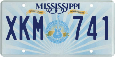 MS license plate XKM741