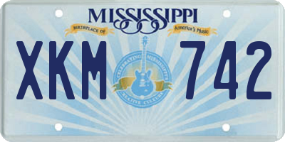 MS license plate XKM742