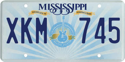 MS license plate XKM745