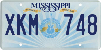 MS license plate XKM748