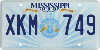 MS license plate XKM749