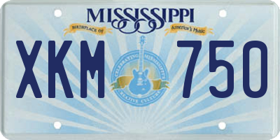 MS license plate XKM750