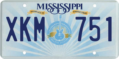 MS license plate XKM751