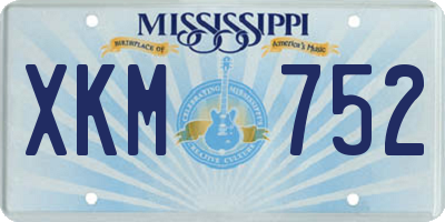 MS license plate XKM752