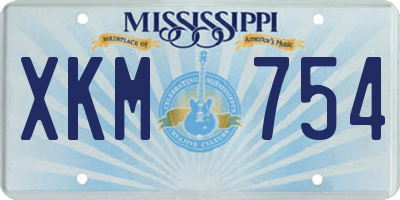MS license plate XKM754