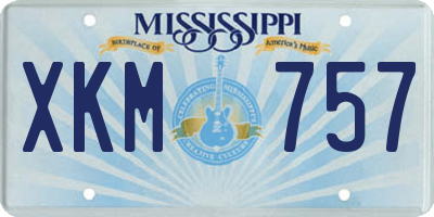 MS license plate XKM757