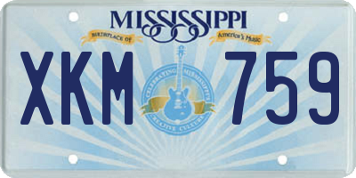 MS license plate XKM759