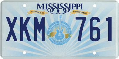 MS license plate XKM761