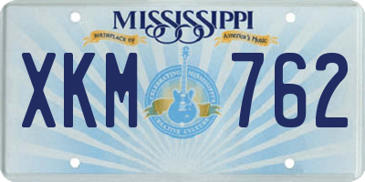 MS license plate XKM762