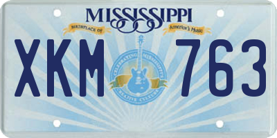 MS license plate XKM763