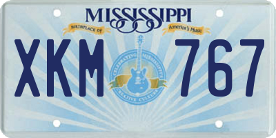 MS license plate XKM767