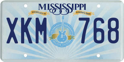 MS license plate XKM768