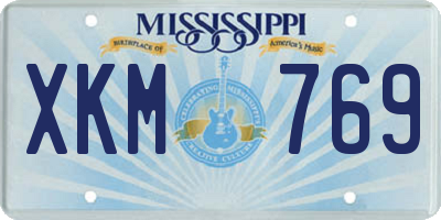 MS license plate XKM769