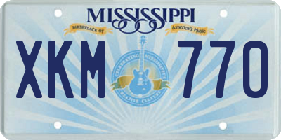 MS license plate XKM770
