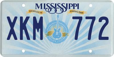 MS license plate XKM772