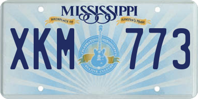 MS license plate XKM773
