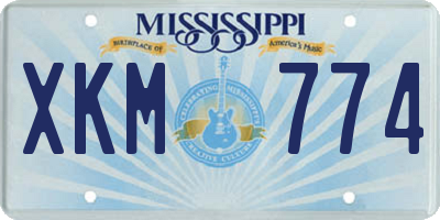 MS license plate XKM774