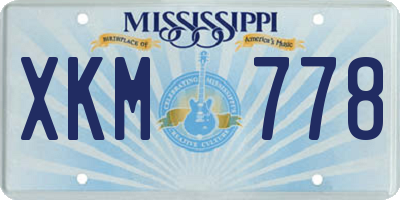 MS license plate XKM778