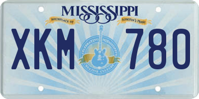 MS license plate XKM780