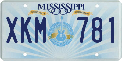 MS license plate XKM781